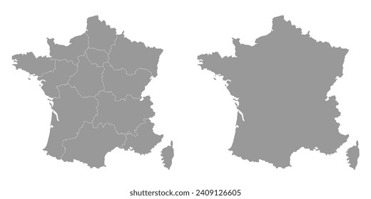 France with regions. Vector illustration.
