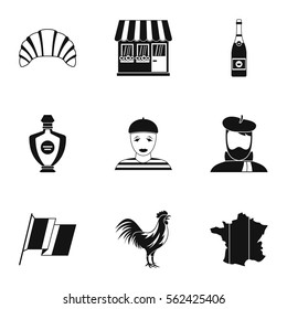 France Republic icons set. Simple illustration of 9 France Republic vector icons for web