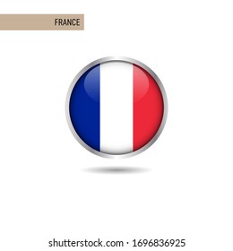 France round flag vector design template