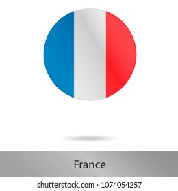 France round icon with shadow
