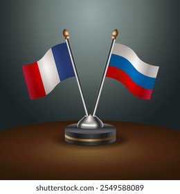 A tabela França e Federação Russa sinaliza a relação com o plano de fundo do gradiente. Ilustração de vetor