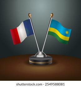 A tabela França e Ruanda sinaliza a relação com o plano de fundo gradiente. Ilustração de vetor