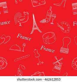  France  seamless pattern. Vector image.