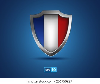 france shield on the blue background