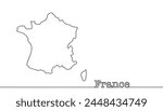 France silhouette and inscription. A simple drawing that can be used in tourism, cartography, design and other purposes.