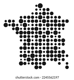 France Silhouette Pixelated pattern map illustration