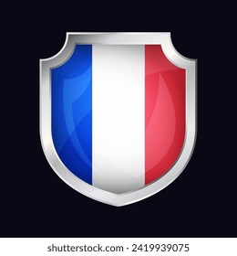 France Silver Shield Flag Icon