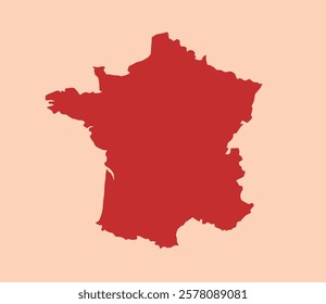 France simple flat red map