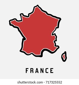 France Simple Map Outline - Simplified Country Shape Map Vector.