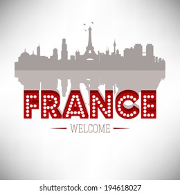 France skyline silhouette design, vector illustration.