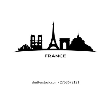 France skyline 
Vector skyline on a white background