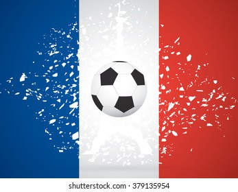 France Soccer / Football Background. Vector Illustration. Broken Glass Tower.