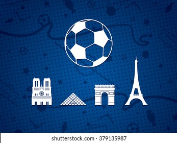 France Soccer / Football Background. Vector Illustration.