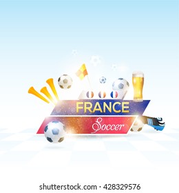 France Soccer National Theme Banner, Card, Background Design