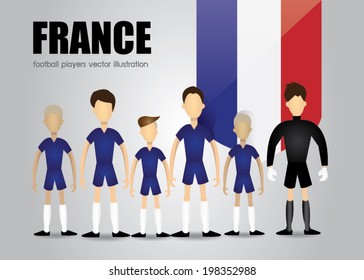 France soccer team character vector illustration