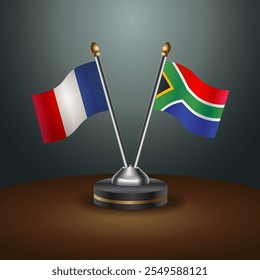 A tabela França e África do Sul sinaliza a relação com o plano de fundo gradiente. Ilustração de vetor