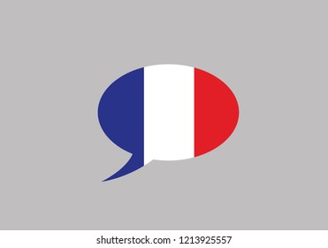 France speech bubble language symbol national flag country emblem icon