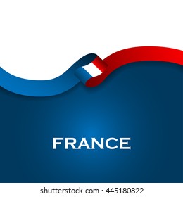 France sport style flag ribbon classic style. Vector Illustration