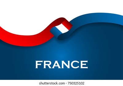 France sport style flag ribbon classic style. Vector Illustration