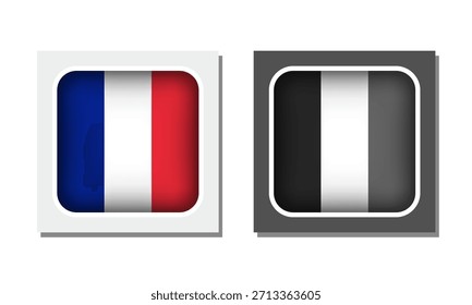 France Square Rounded Flag Icon