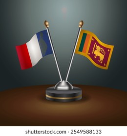 A tabela da França e do Sri Lanka sinaliza a relação com o plano de fundo gradiente. Ilustração de vetor