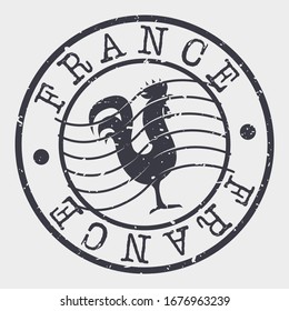 France Stamp Postal. Silhouette Seal. Passport Round Design. Vector Icon. Design Retro Travel. National Symbol.