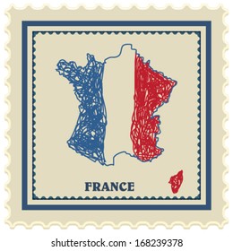 FRANCE STAMP VINTAGE LOOKING VECTOR