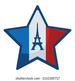 sello de la estrella francesa con torre de eiffel