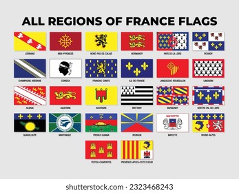 Plantilla de diseño de la colección Flags de los Estados y Estados de Francia. Bandera de los Estados de Francia