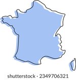 france stylized vector map france map