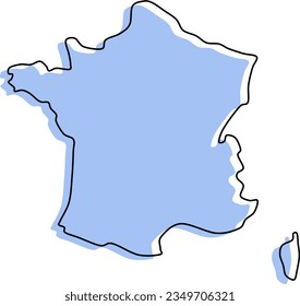 france stylized vector map france map