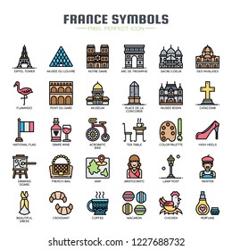 France Symbols , Thin Line and Pixel Perfect Icons