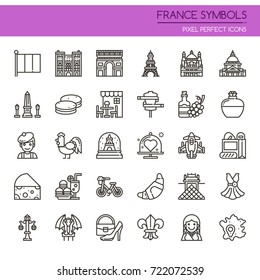 France Symbols , Thin Line and Pixel Perfect Icons
