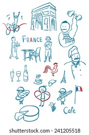 France symbols vector set