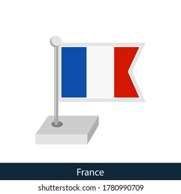 France Table Flag. Flat style. Vector.