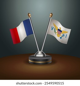 France and  table flags relation  with gradient backgrund. Vector Illustration
