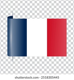 France tag national flag with shadow