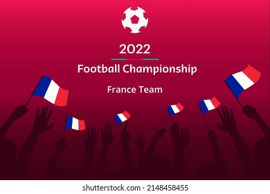 Hintergrund der Fußball-Meisterschaft 2022 Frankreich Flaggen Team-Fußball, Vektorgrafik