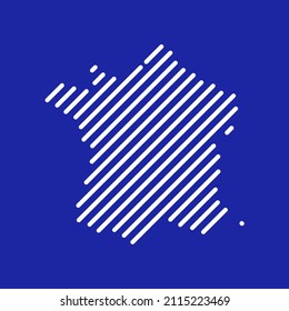 France tech digital logo vector icon. France map outline.