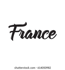 france, text design. Vector calligraphy. Typography poster. Usable as background.