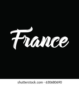 france, text design. Vector calligraphy. Typography poster. Usable as background.