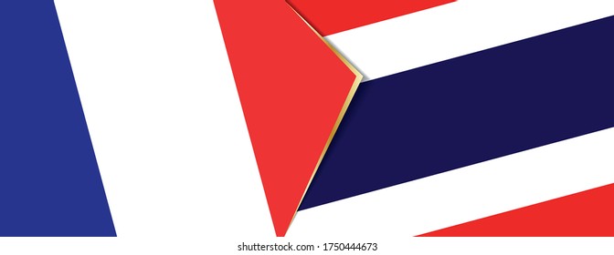 France and Thailand flags, two vector flags symbol of relationship or confrontation.