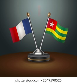 A tabela França e Togo sinaliza a relação com o plano de fundo do gradiente. Ilustração de vetor