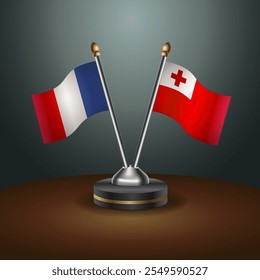 A tabela France e Tonga sinaliza a relação com o plano de fundo do gradiente. Ilustração de vetor