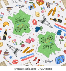France tour pattern color with map