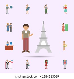 France, tourist, man cartoon icon. Universal set of travel for website design and development, app development