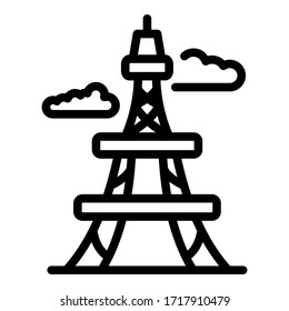France tower icon. Outline france tower vector icon for web design isolated on white background