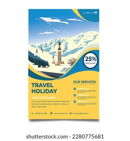 France travel holiday tour guide flyer template design
