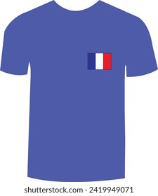 France T-shirt Mockup simple vector illustration