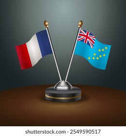 A tabela France e Tuvalu sinaliza a relação com o plano de fundo do gradiente. Ilustração de vetor